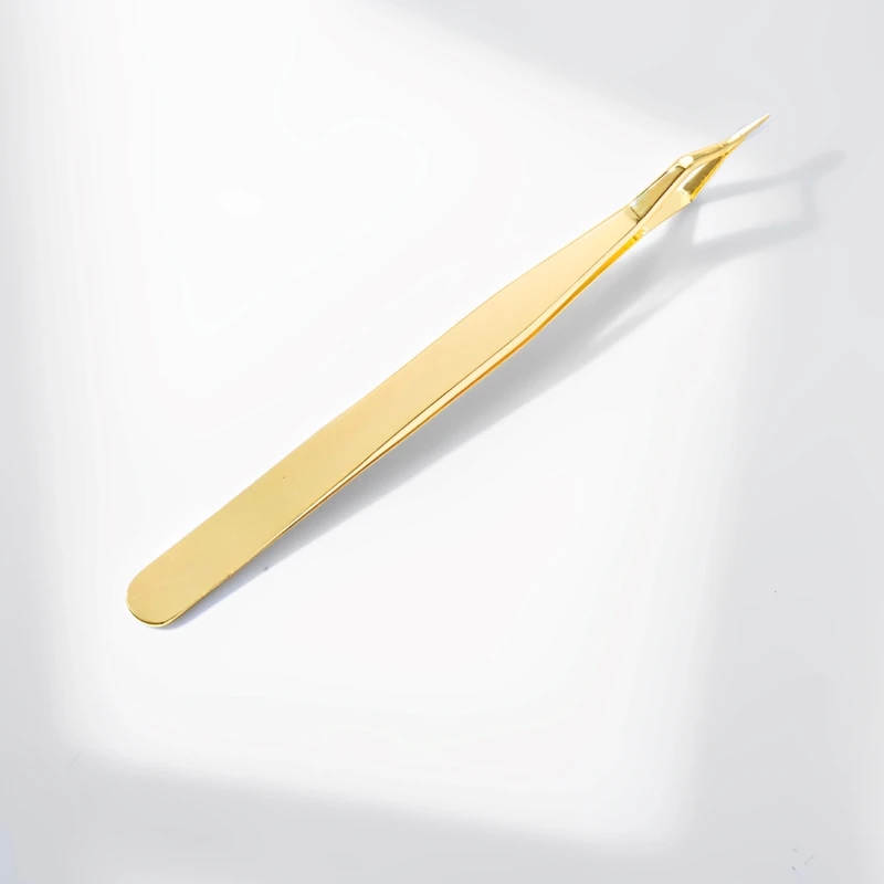 Nuove pinzette per estensione ciglia Pinzette dritte con punta curva antiscivolo in acciaio inossidabile Strumenti di bellezza per trucco per nail art ad alta precisione