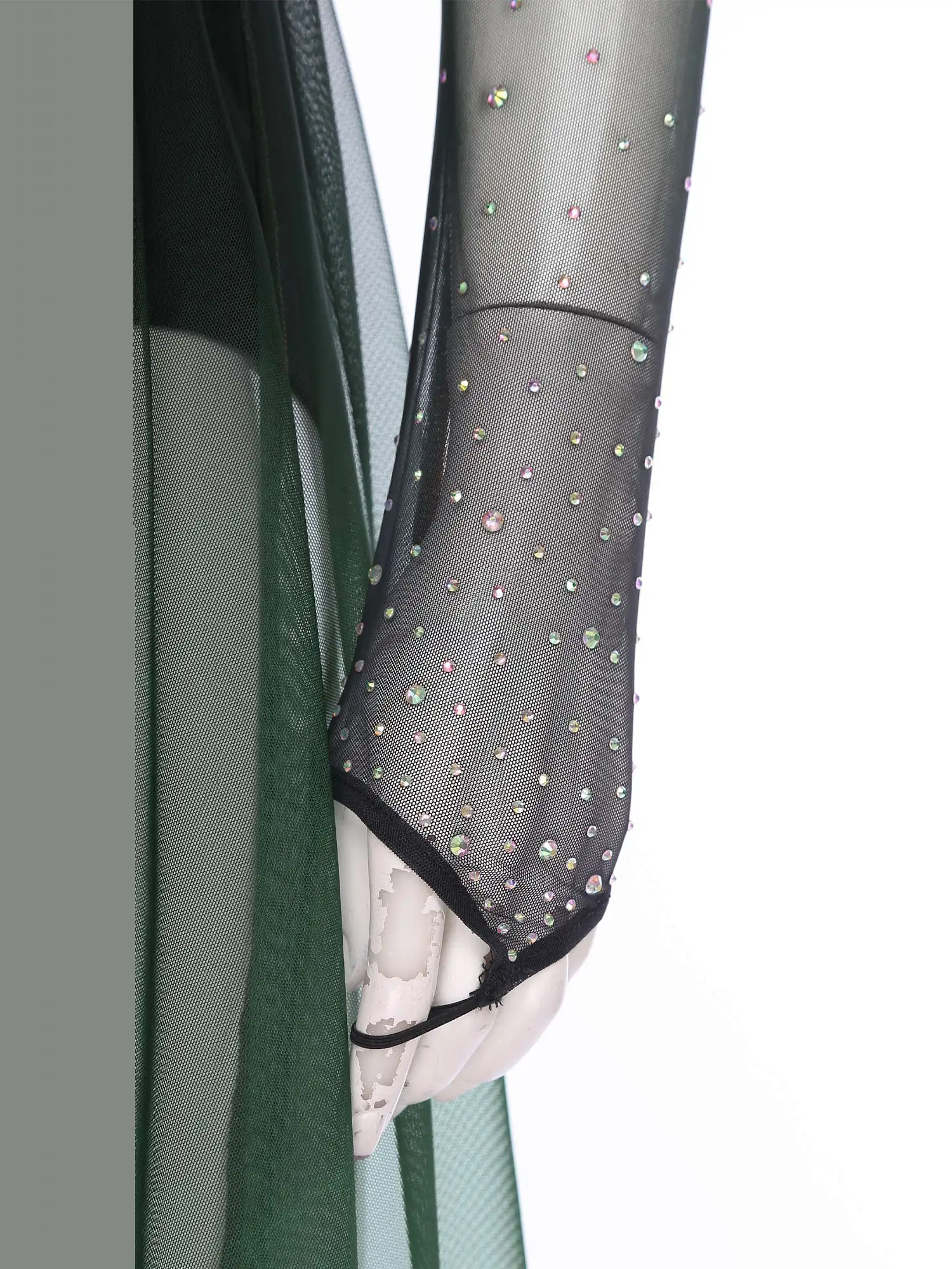 Women Leotard Dance Dress for Figure Skating Ballet Lyrical Dancing Costume Rhinestones Mesh Sleeves Dress Dancewear Gymnastics