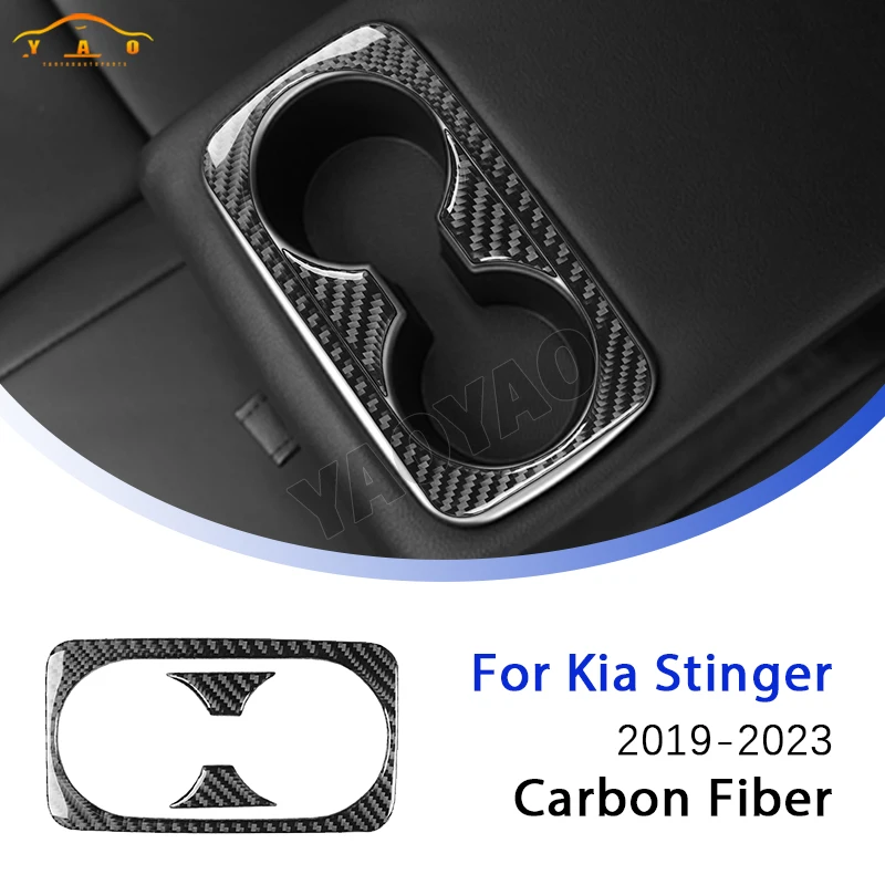 

Car Sticker For Kia Stinger 2019 2020 2021 2022 2023 Carbon Fiber Rear Seat Water Cup Interior Trim Accessories