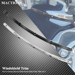 Motorcycle Windshield Trim For Harley Touring Road King FLHR Street Electra Glide FLHT FLTRX FLHTK CVO 1996-2013 Windscreen Trim