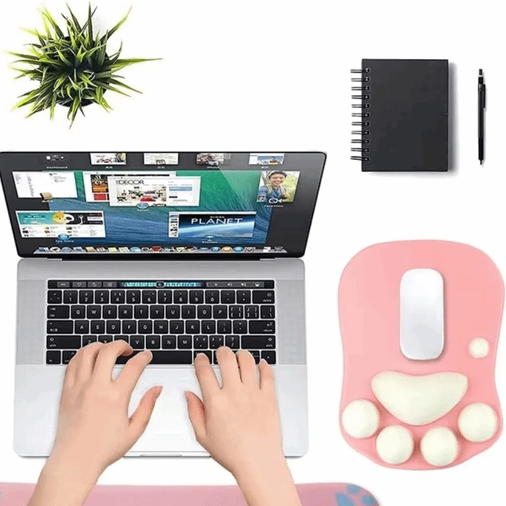 Portable Wrist Pad 3D Cat Paw Mouse Pad Cartoon Hand Guard Gaming Mouse Pads Cute Thickened Mouse Wrist Pad Office Worker