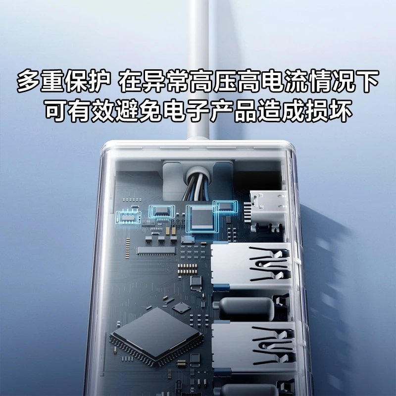 Original Xiaomi Four-in-one Double-HEAD Splitter Type-C USB-A ปลั๊กความเร็วสูง Docking Station Charger