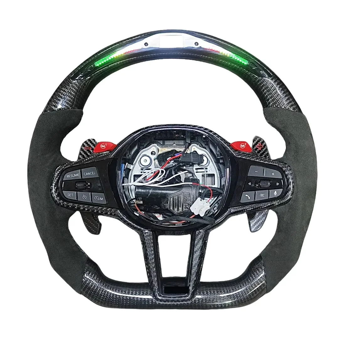 Factory Custom Heated M LED Display Carbon Fiber Steering Wheel for BMW M2 M3 M4 M5 F10 F50 F30 F32 F80 F82 F90 G20 G30