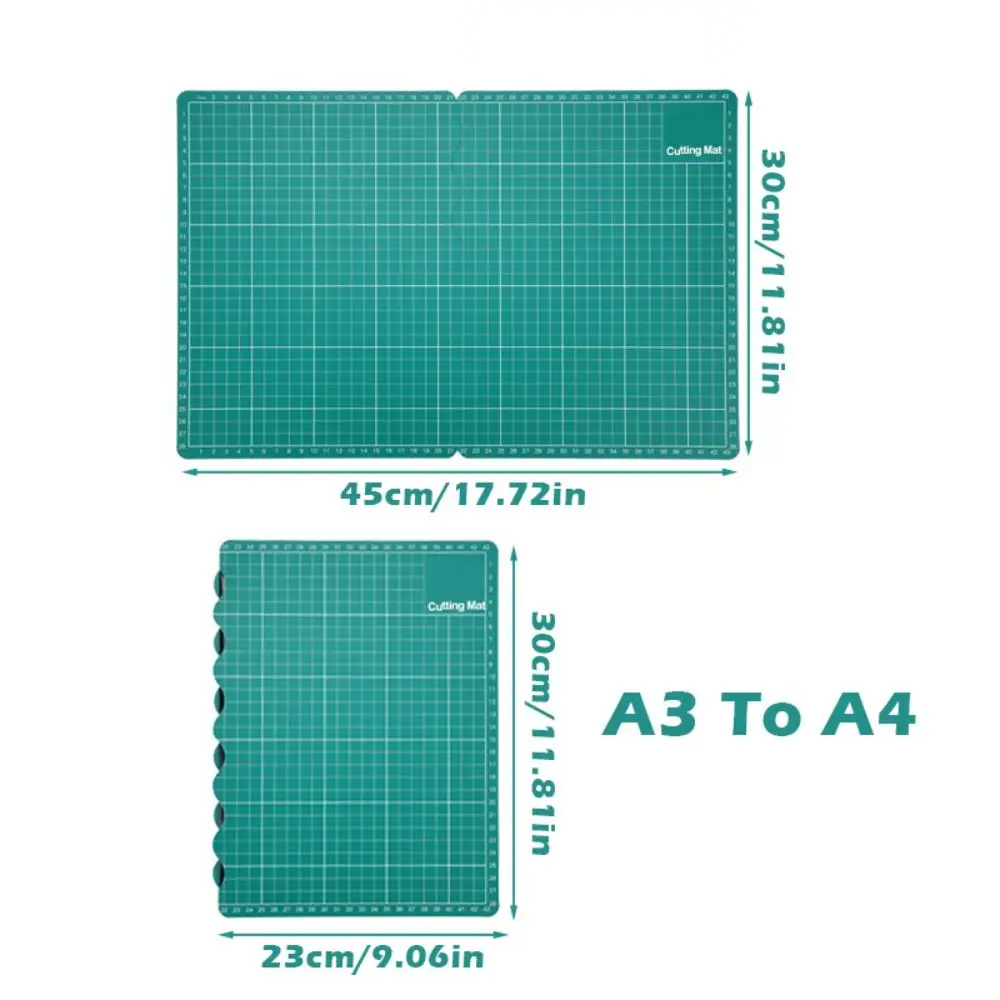 Multi-purpose PVC Cutting Pad Foldable A3-A4/A4-A5 Size Switching Carving Board Waterproof Cutting Mat Sewing Tool
