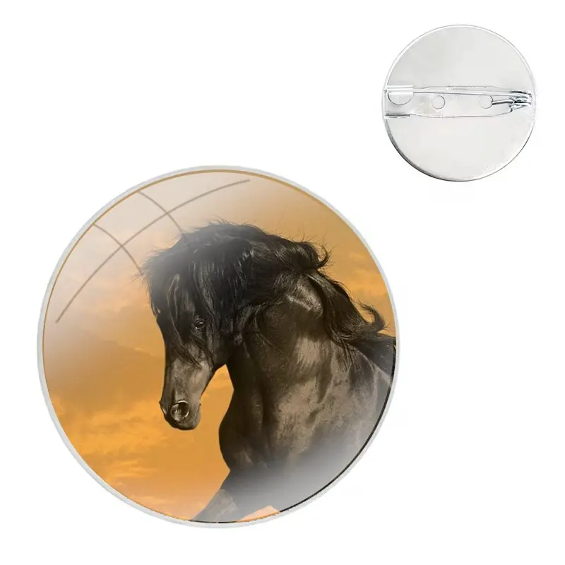 Pins Badge Metal Brooches For Clothes Backpack Decoration gift Galloping Horse