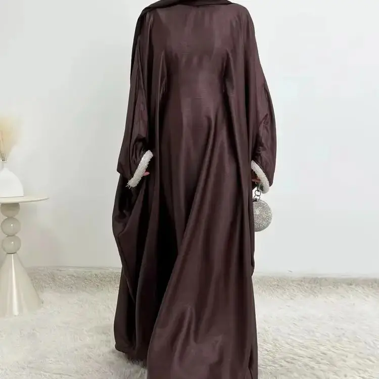

Eid Beading Sleeve Abayas for Women Muslim Dress Dubai Kaftan Turkey Kebaya Caftan Marocain Femme Robe Islam Clothing Jalabiya