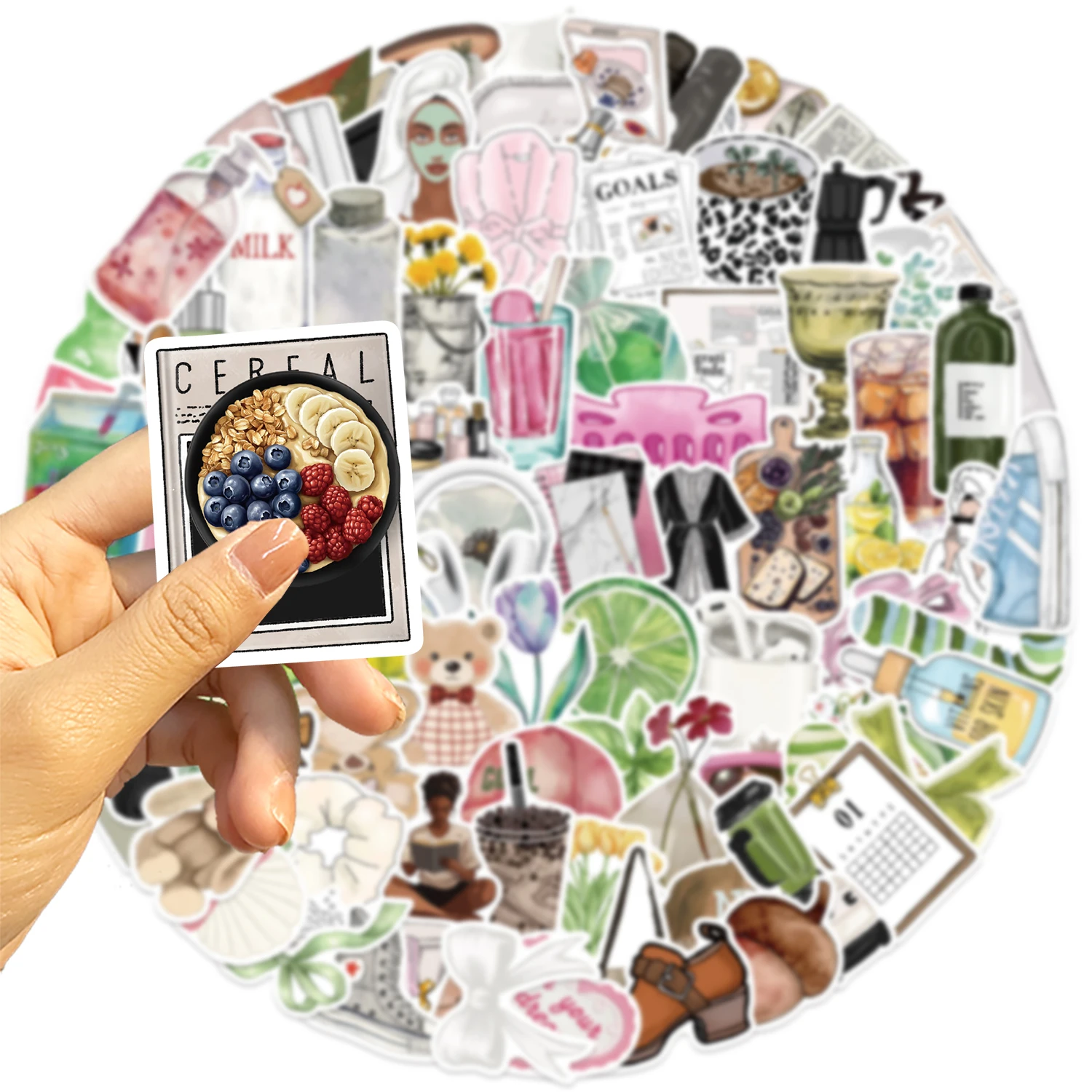 100Pcs The Clean Girl Stickers - Self-Adhesive, Matte Finish, Decorative Stickers Set for Journals and Crafts