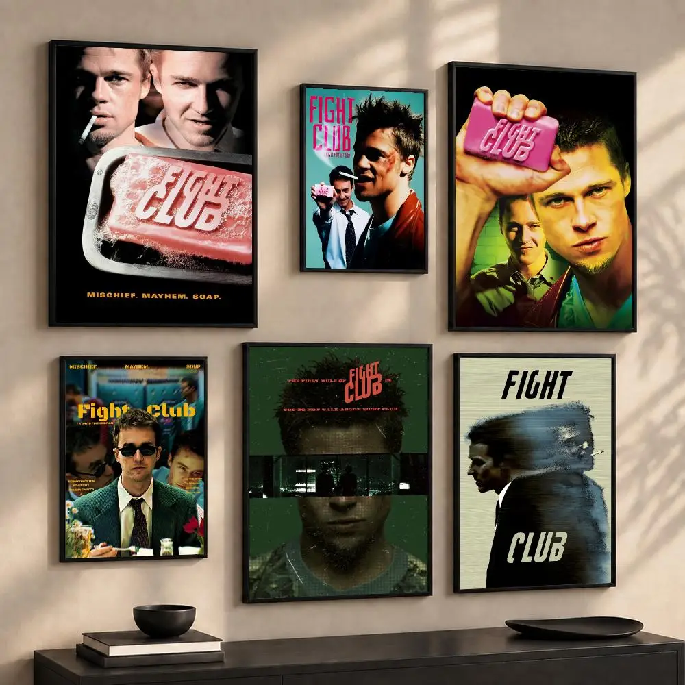 Classic Movie F-Fight Club Poster Wall Art Print Sticker for Bedroom Living Room Dorm Office Modern Home Decor Gift