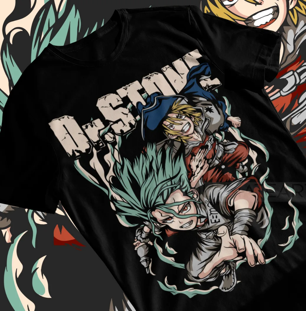 T-Shirt Dr. Stone Senku Ishigami Ryusui Asagiri Seiyuu Retro Shirt Soft Tee