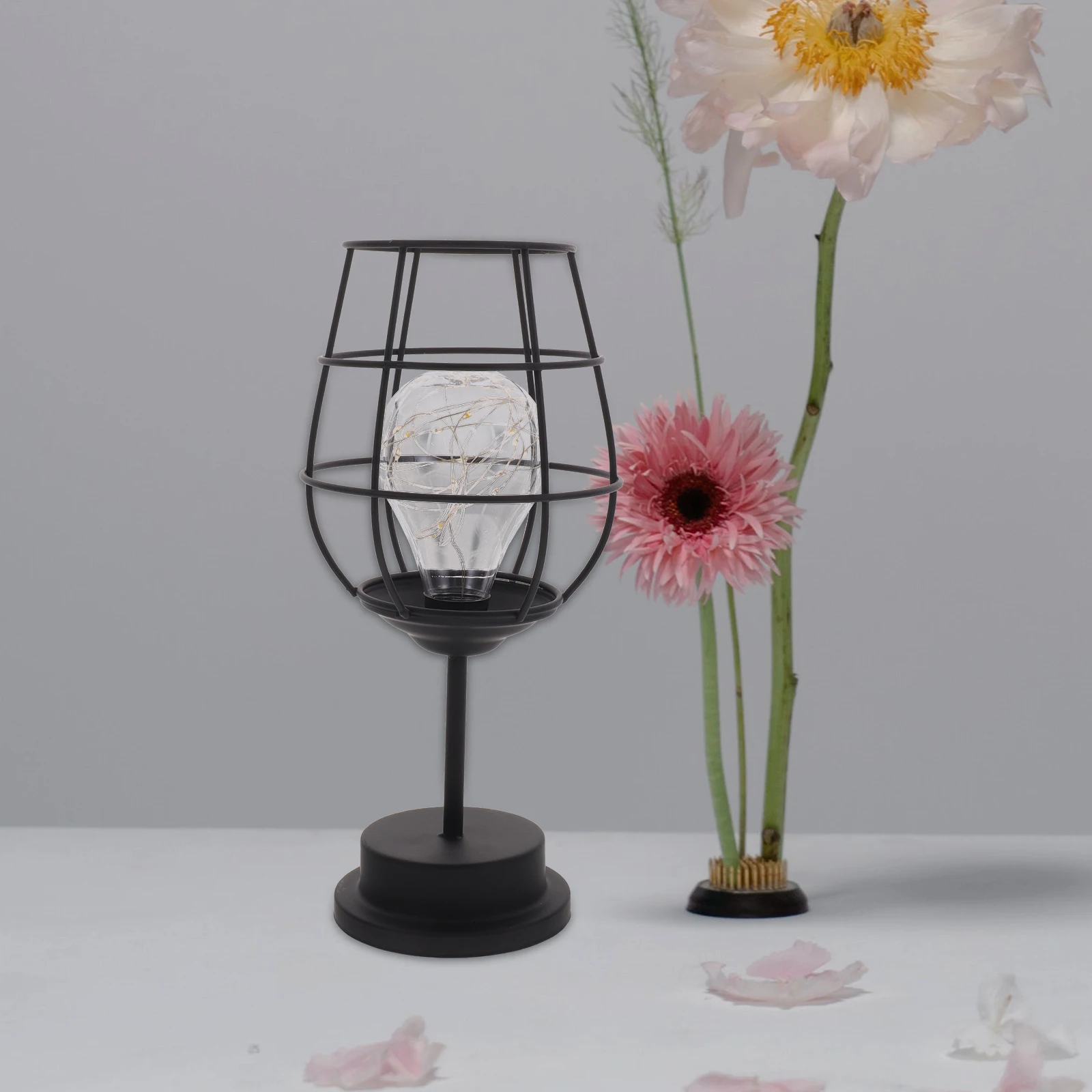 

Retro Iron Cup Night Light Cup Night Lamp for Bedroom Living Room Decor Operated Small Desk Lamps