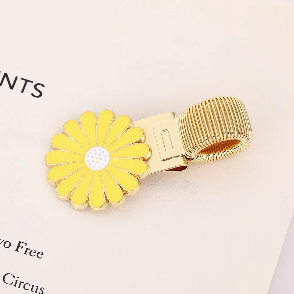 Cherry Blossom Daisy Pen Holder Metal Adjustable Pen Holder Clip Fixed Stationery Secure Grip Spring Pen Clips