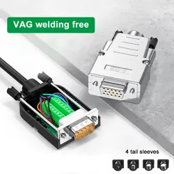 VGA Connector DB15 Solder-free Male Female HDB15-pin Plug Industrial Grade VGA 15 Pin 3+9 Computer Monitor Projector Connector