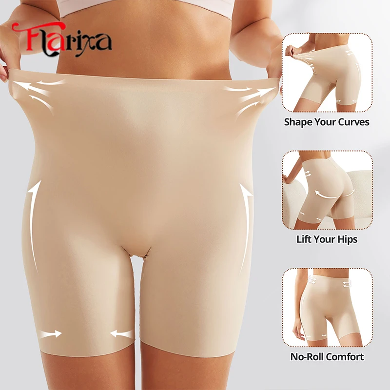 Flarixa High Waist Safety Shorts Anti Light for Women Anti Chafing Boxers Underwear Protective Panties Under Dress Cycling Pants