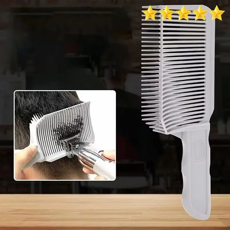 

【Hot sales】New Clipper Comb MEN'S STYLING Flat Hair Comb Curved V-shaped Barber Comb Positioning Gradient Detangling Hair Magic