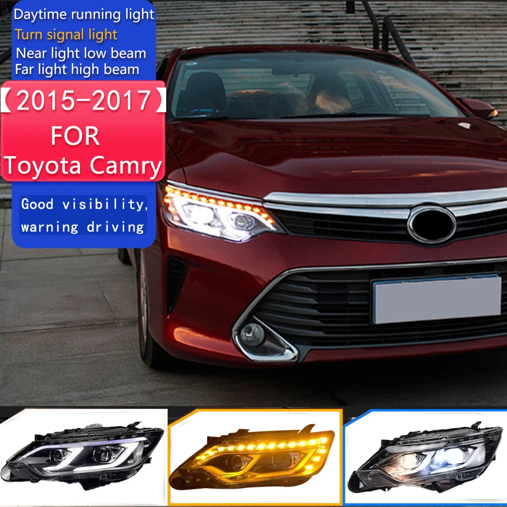 Car Styling for Toyota Camry LED Headlight 2015-2017 Headlights Camry DRL Turn Signal High Beam Angel Eye Accessories