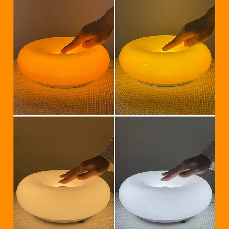 Imagem -06 - Toque Escurecimento Donut Lâmpadas de Parede Vidro Laranja Luz Criativo Quente Quarto Cabeceira Sala Luzes de Parede Interior Decor Lamp