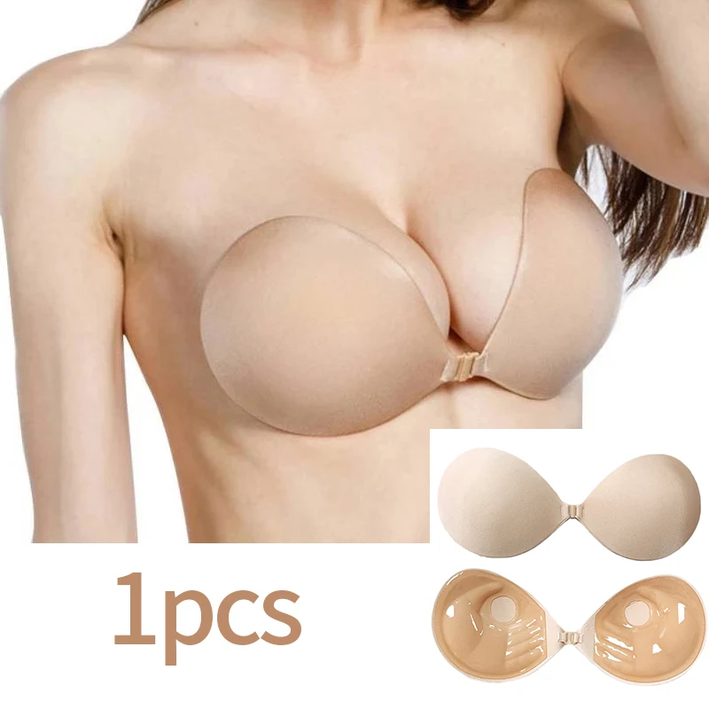 Sexy Self Adhesive Strapless Invisible Bra Silicone Push Up Bra Adhesive Breast Pasty Bra Chest Paste Invisible Bra Nipple Pads