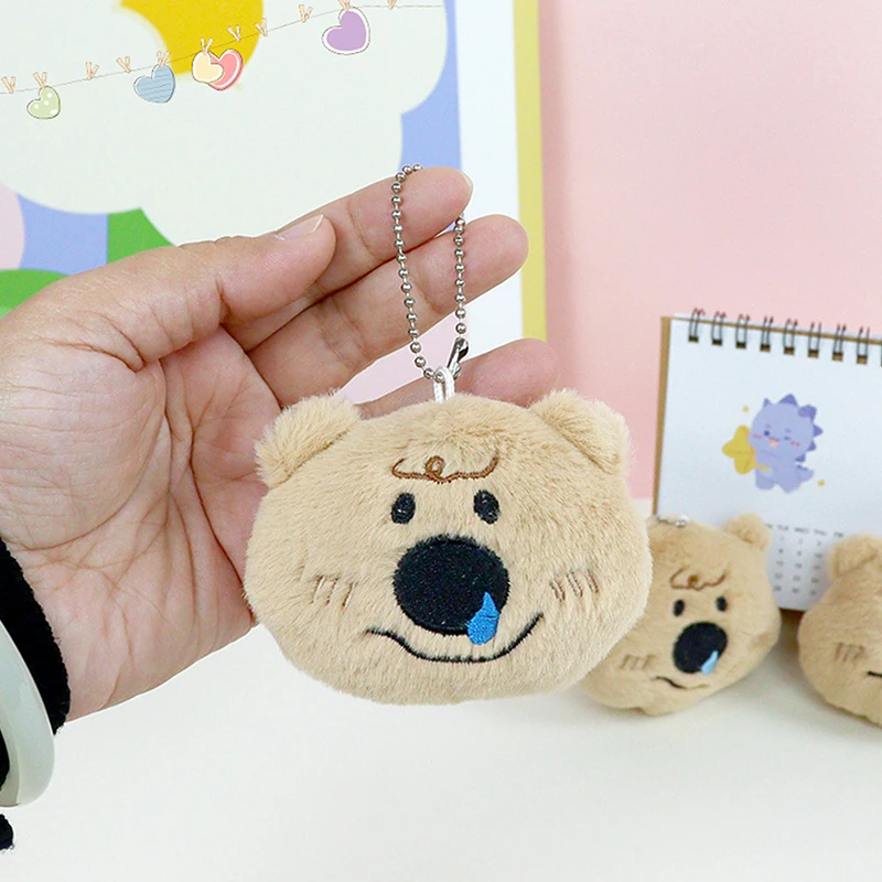 Llaveros creativos de oso de peluche, cadena de cuentas de juguete, llavero divertido de oso de dibujos animados, colgante de bolsa, adorno colgante, regalo para pareja