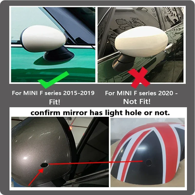 For Mini Cooper F56 One S JCW For F54 F55 F56 F57 F60 Before July 2019 Night jack Car Outside Rear View Mirror Covers Stickers