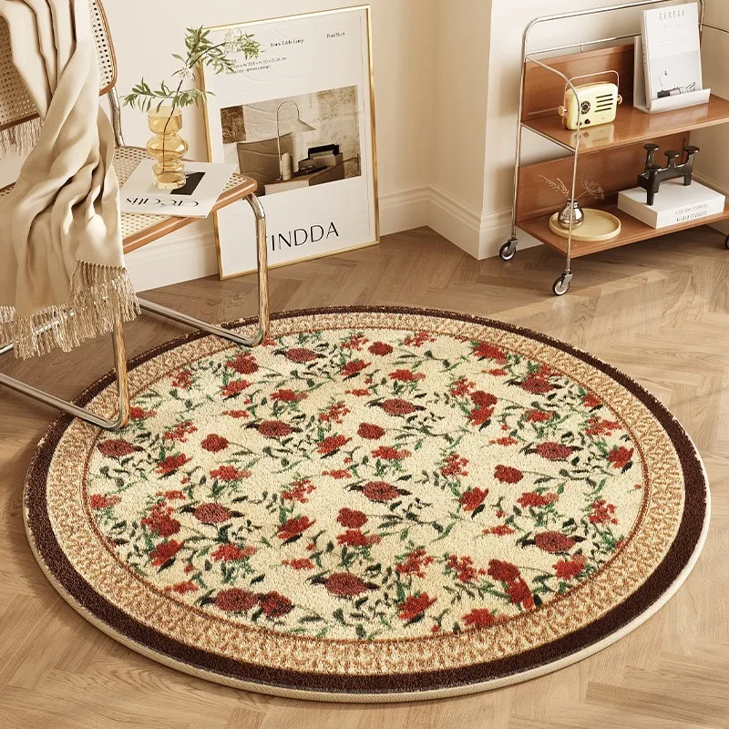 

Retro Round Living Room Carpets Luxury Bedroom Plush Rugs Fashion Home Large Area Sofa Coffee Table Floor Mats Ковер 러그 Alfombra
