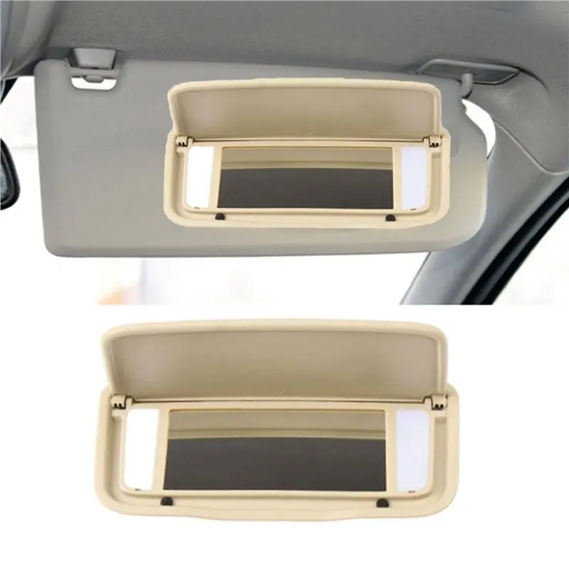 Precision 2X Car Sunvisor Sun Visor Makeup Mirror Cover With Light For Volvo XC60 2013-2017 S80 2014-2015 XC90 2013-2014 Beige