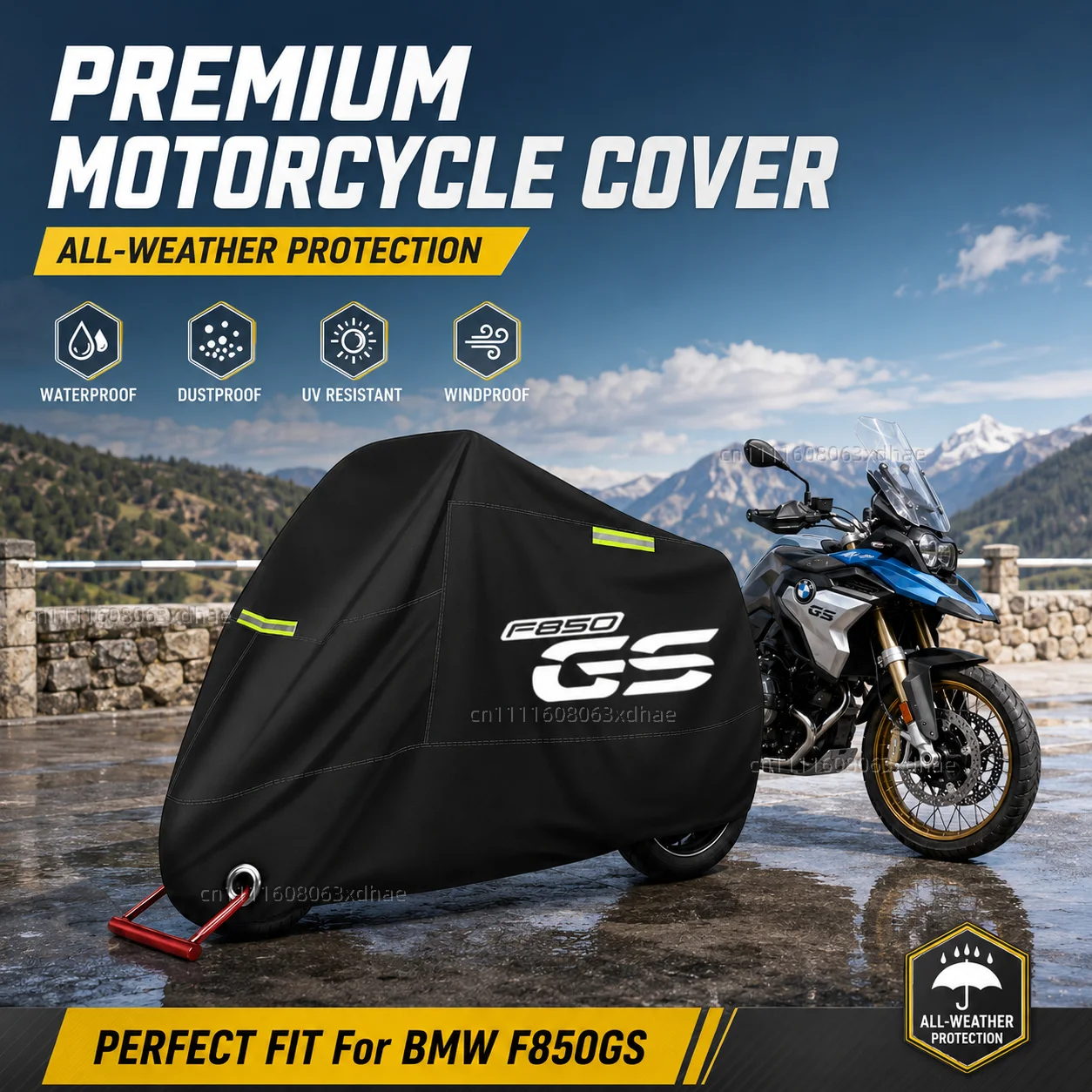 

All-Weather Motorcycle Cover Outdoor Protection Waterproof 190T Oxford Cloth For For BMW F850GS ADVENTURE F850GS 2018-2022 2019
