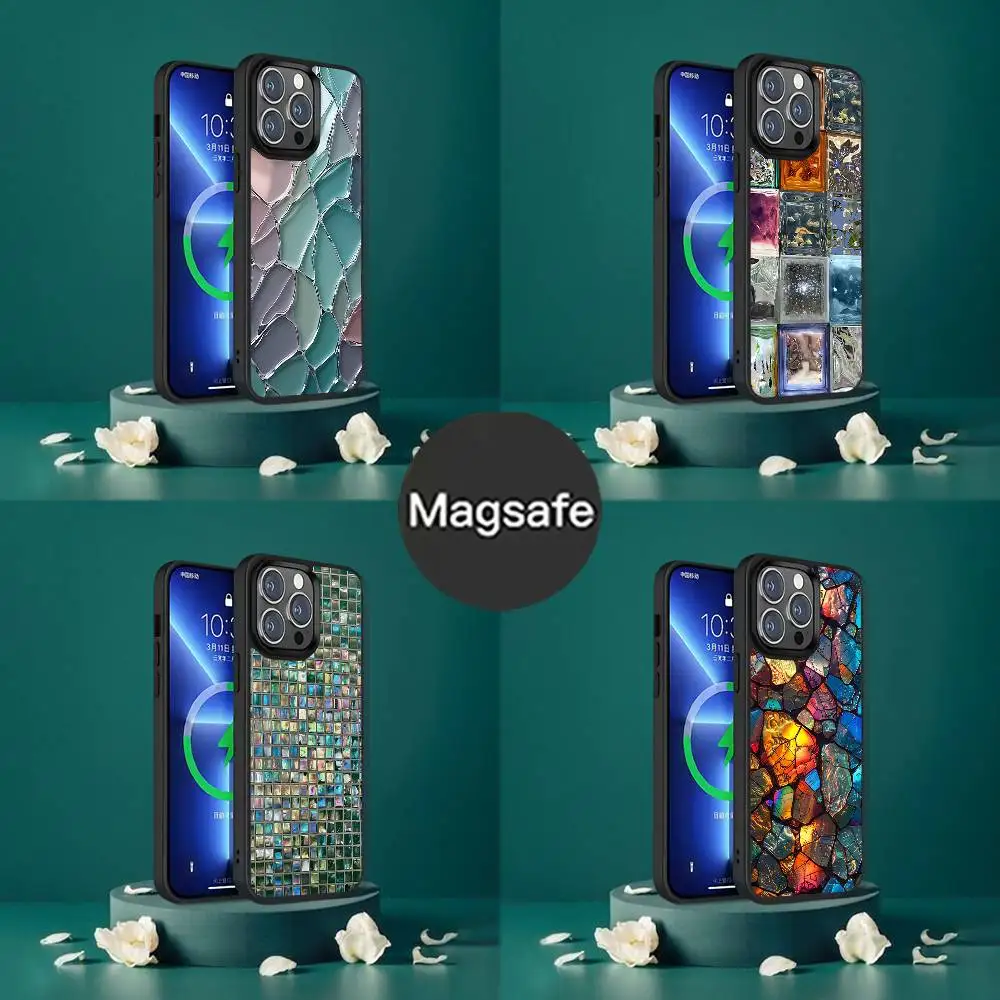 

Colorful Glass Phone Case For iPhone 17,16,15,14,13,12,11,Pro,Max,Plus,Mini,SE4,E Magnetic Magsafe Wireless Charging