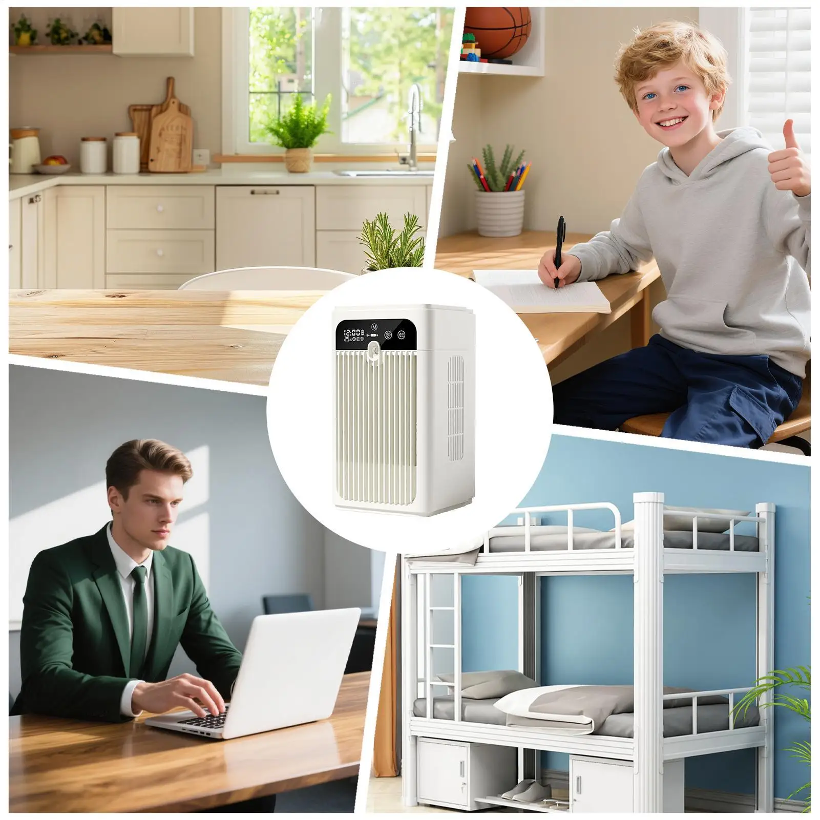 Mini USB desktop fan portable home air conditioner 3000mAh rechargeable battery powered fan with 500ml water tank desktop atomiz