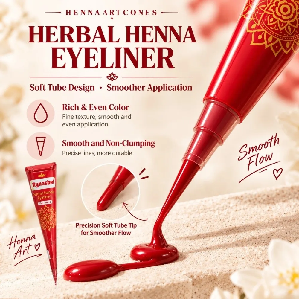 New Waterproof Henna Paste Cone Paste Multiple Colors Long Lasting Temporary Paste Fine Tip Cone Temporary Body Art Cone