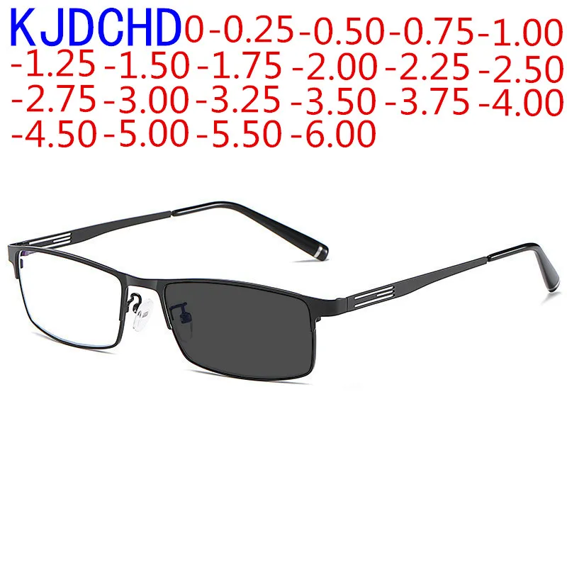 

New Square Full Frame Sun Photochromic Glasses For Male Myopia Students Prescription Glasses With A Refractive Index Of 0 -0.50