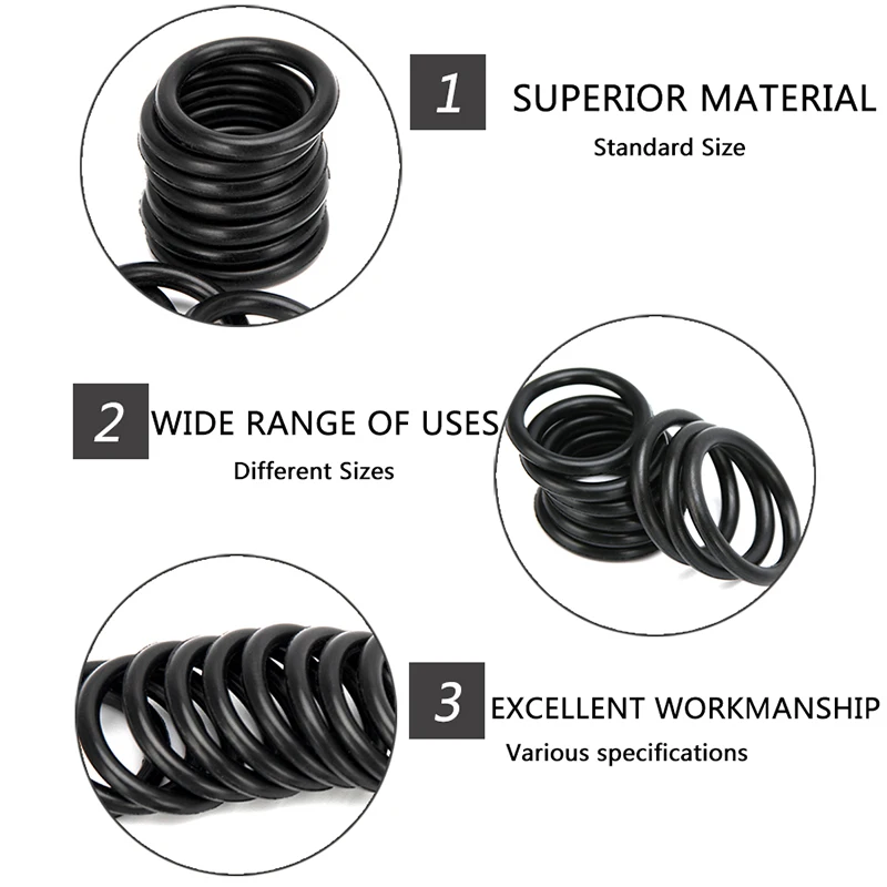 Airsoft NBR Rubber Gasket Replacements Sealing O-rings Kit OD 6mm-30mm CS 1.5mm 1.9mm 2.4mm 3.1mm 150-200-225pcs