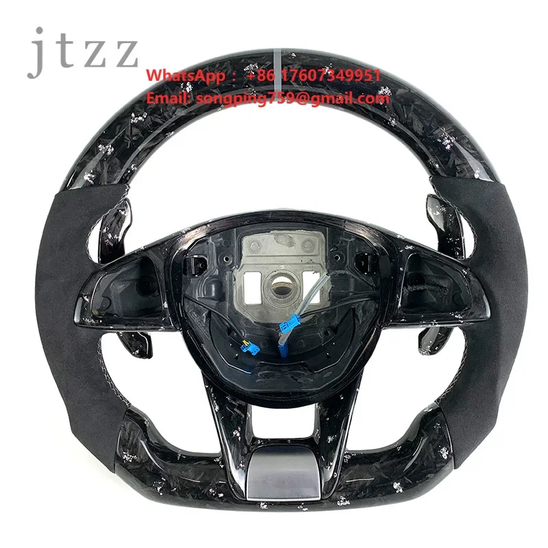 For Mercedes Benz W205 C63 S CLA 45 GLC 43 GT S R C SLC S63 Comfortable Grip on Carbon Fiber Steering Wheel