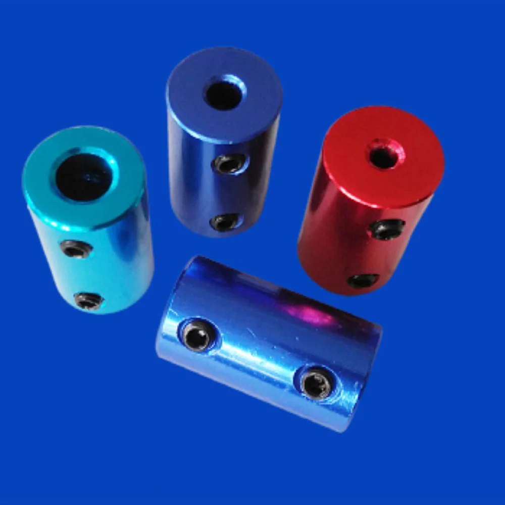 2Pc 3mm/3.17mm/4mm/5mm/6mm/6.35mm/7mm/8mm/10mm Colorful Aluminum Alloy Rigid Shaft Coupler Rigid Coupling Motor Connector