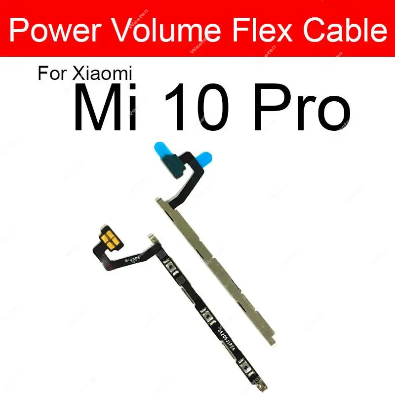 On/Off Power Key Volume Side Button Flex Cable Ribbon For Xiaomi Mi 10 10T 11 11T Mi 11 Ultra Mi 12 12X 12S Lite Pro Parts