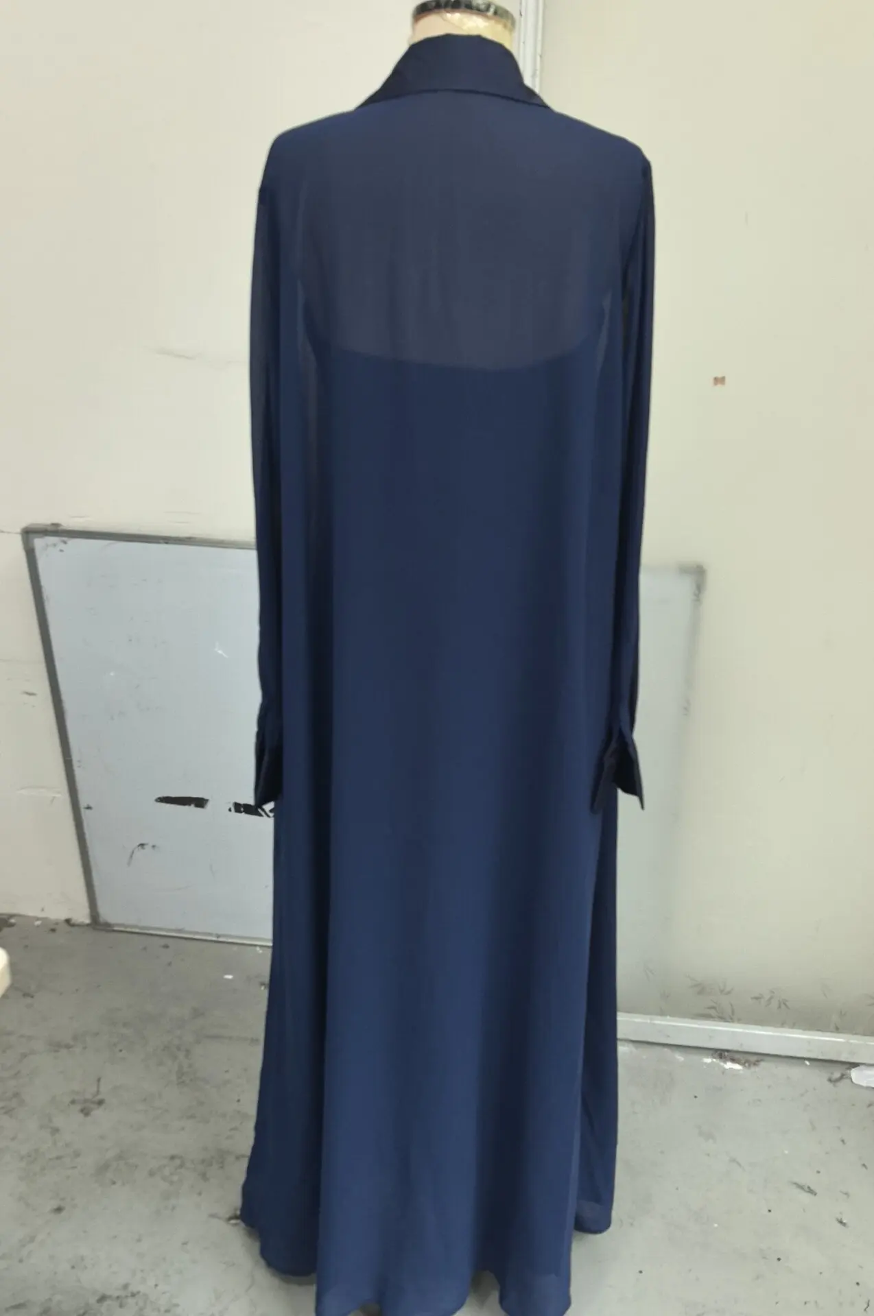 Eleganter dunkelblauer Slim-Fit ärmelloser Robe-Anzug für Damen, modisch, trägerlos, rückenfrei, Mantel, 2-teiliges Set, weibliche Abendparty-Kleidung – Detail 5