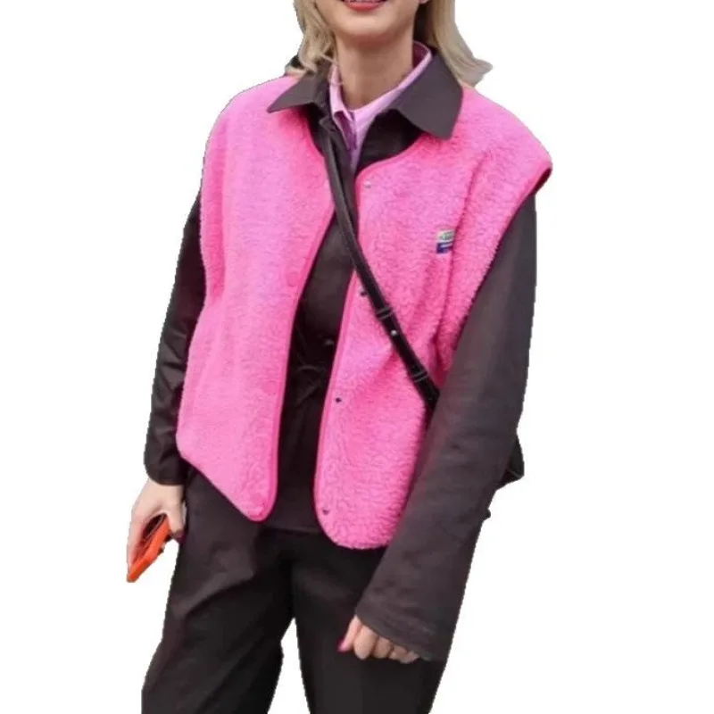 Chalecos cortos blancos de piel sintética para mujer, chaquetas peludas lisas sin mangas, Tops informales esponjosos de cordero sintético, abrigos de felpa, prendas de vestir exteriores cálidas y holgadas