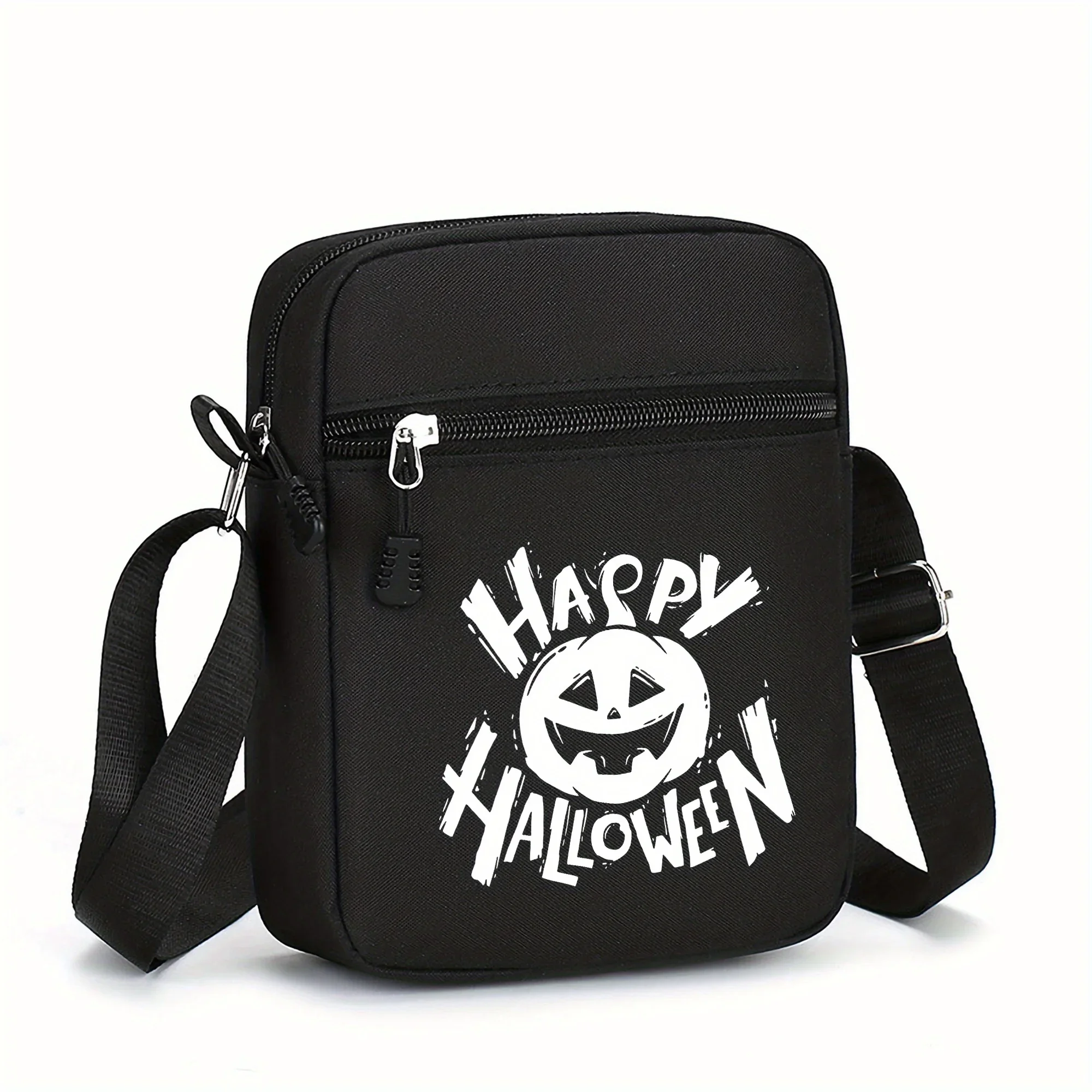 

Pumpkin Monster Pattern Mini Oxford Crossbody Bag Fashion Print Shoulder Bags Adjustable Strap Casual Sports Travel Style Bag