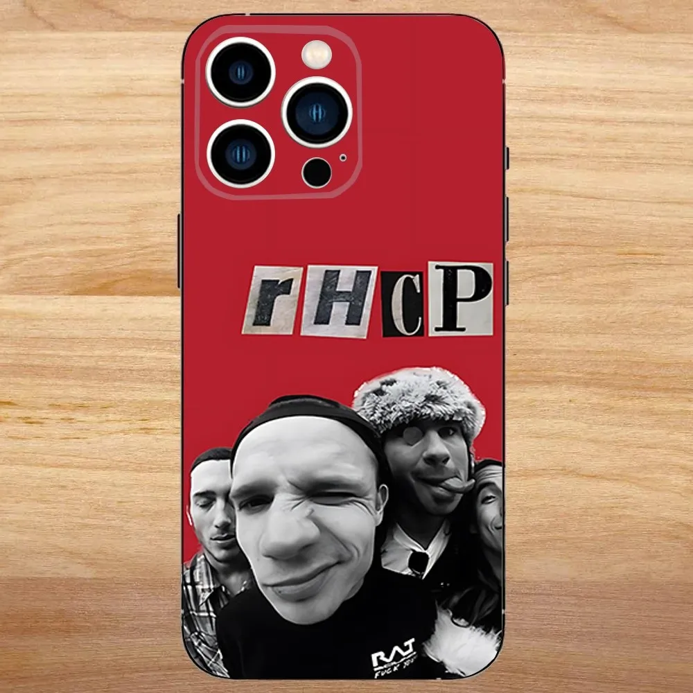 حافظة هاتف R-Red Hot C-Chili Peppers Band لهاتف iPhone 16,15,14,13,12,11,Mini,Pro,SE,MAX غطاء أبيض غير لامع مقاوم للصدمات