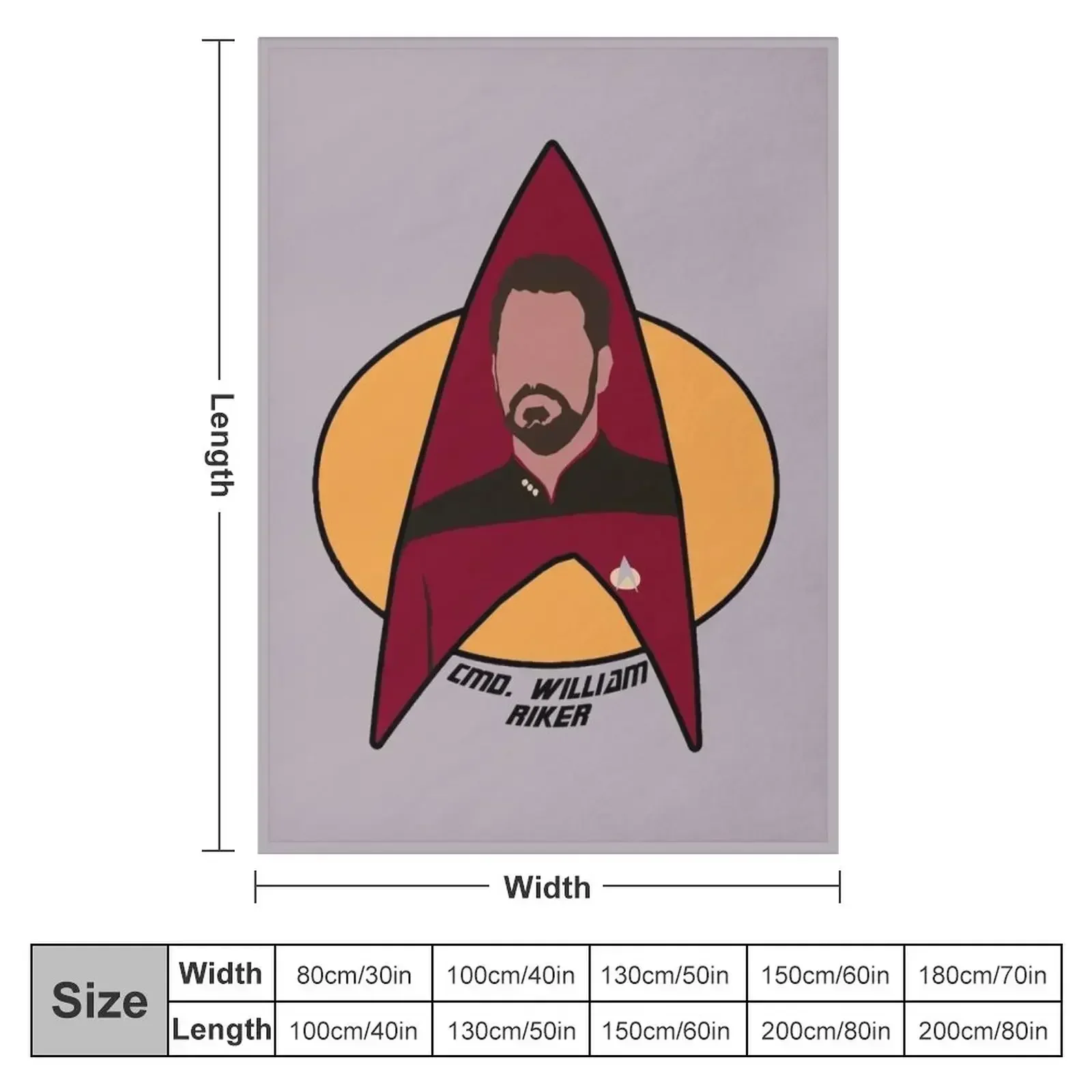 Commander Riker Throw Blanket Warm Multi-Purpose Decoratives Kid'S Flannels Large Blankets