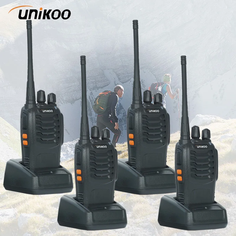 4 PCS UNIKOO UK226 Long Range communication Walkies Talkies FRS Set Two Way Ham Radios UHF Walkie Talkie transceiver For camping