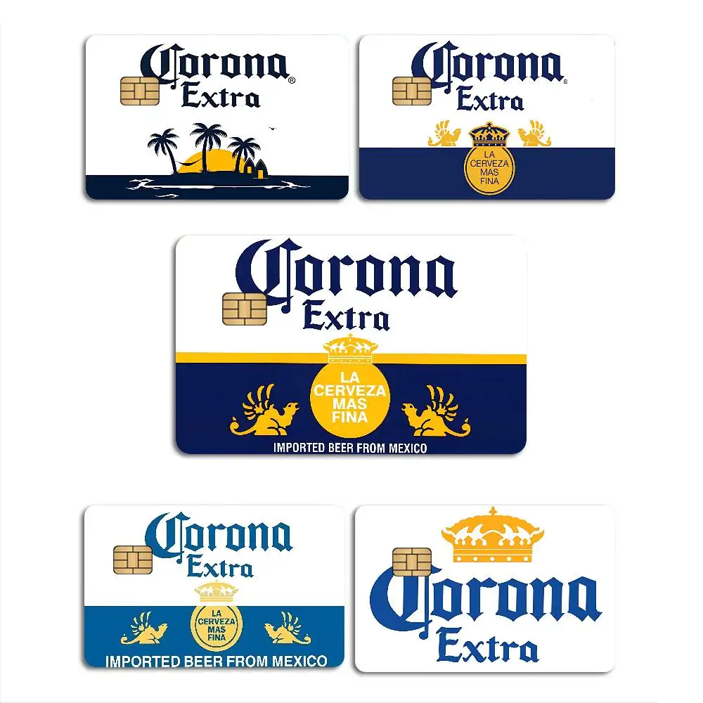 C-Corona E-Extra Beer Anime Front Cover Film Sticker Skin for Credit Debit Card Small Large Chip
