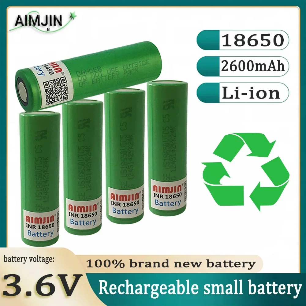 

100% New original 18650 VTC5 3.6V 2600mAh battery For Us 18650 30A toys tools flashlight battery+USB Charger