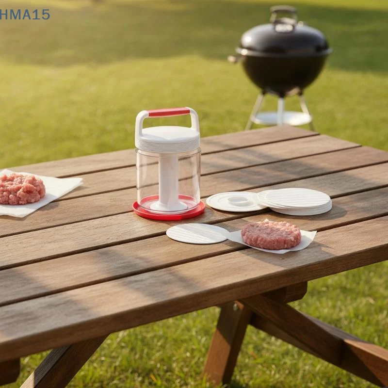 Multi-Layer Burger Patty Maker With Storage Container,Non-Stick Beef Press Mold Freezable Hamburger Patty Box For BBQ Camping