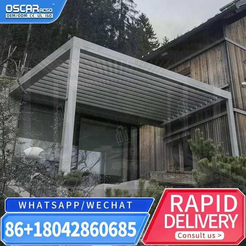 Motorized System Aluminum Profiles Garden Louvre Advanced Outdoor Structure for China Gardens Patios Backyards pergola