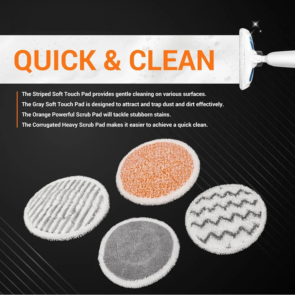 S7000 Steam Mop Pads Compatible with Shark S7000AMZ S7001 S7001TGT S7000 Series Steam & Scrub All-in-one Steam Mop Pack of 4