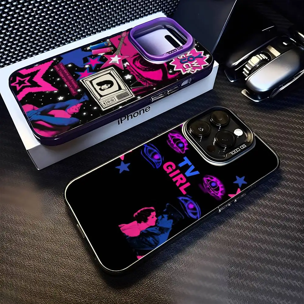 

TV-girl Phone Case For iPhone 16,15,14,13,12,11,Mini,Pro,MAX Purple Matte Shockproof Cover