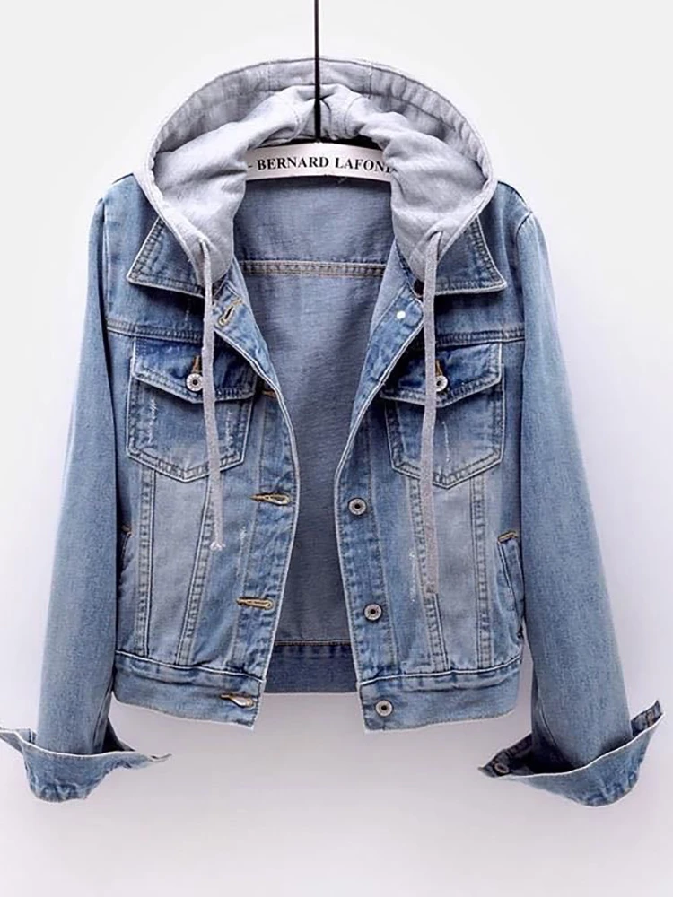 Fleece Warm Winter Jean Jacket Female Pockets Button Soft Hooded Warm Outerwear Fashion Slim Denim Coats For Women