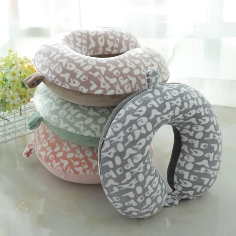 Memory Foam U Shaped Neck Pillow for Travel Airplane Comfort Support Cervical Relief
