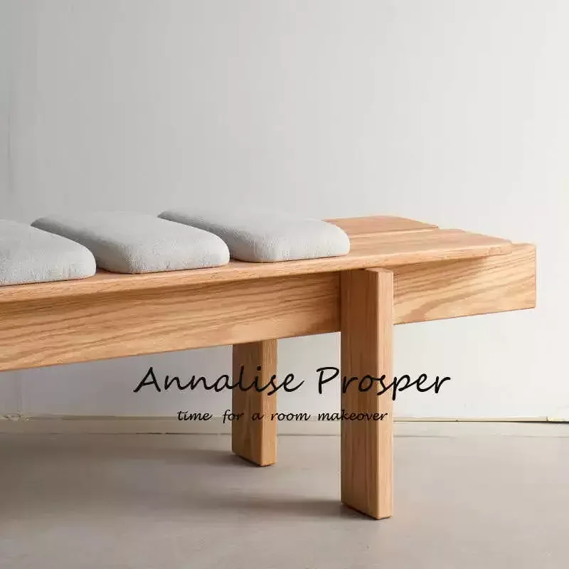 Nordic Solid Wood Bench Simple Living Room Sofa Stool Bed and Breakfast Club Rest Stool Reception Tea Table Stool