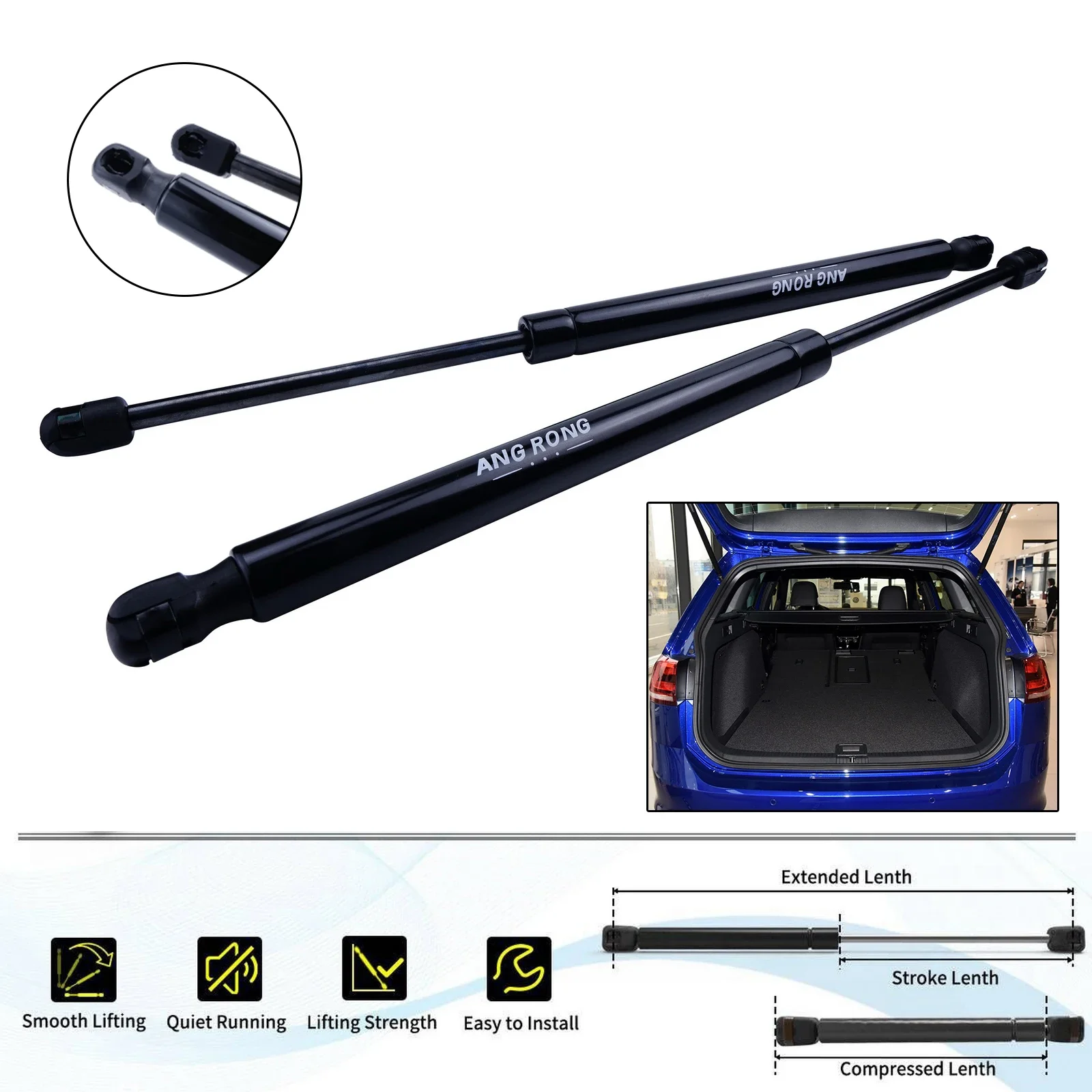 2x VW Golf MK6 Hatchback 2008-2013 Podnośnik gazowy tylnej klapy bagażnika UK